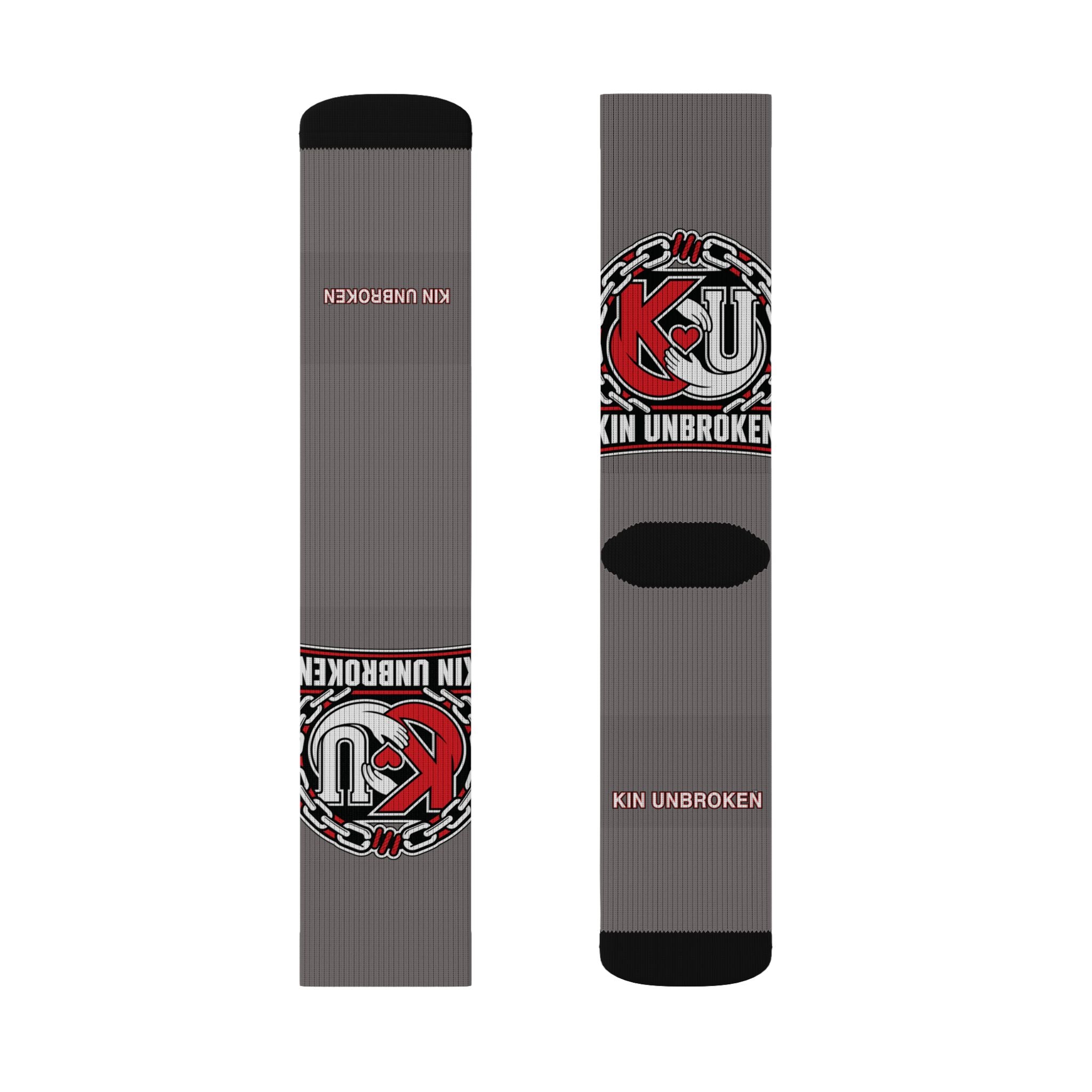 Unbroken K9 Logo Sublimated Crew Socks — Grey Tactical Dog Trainer Socks