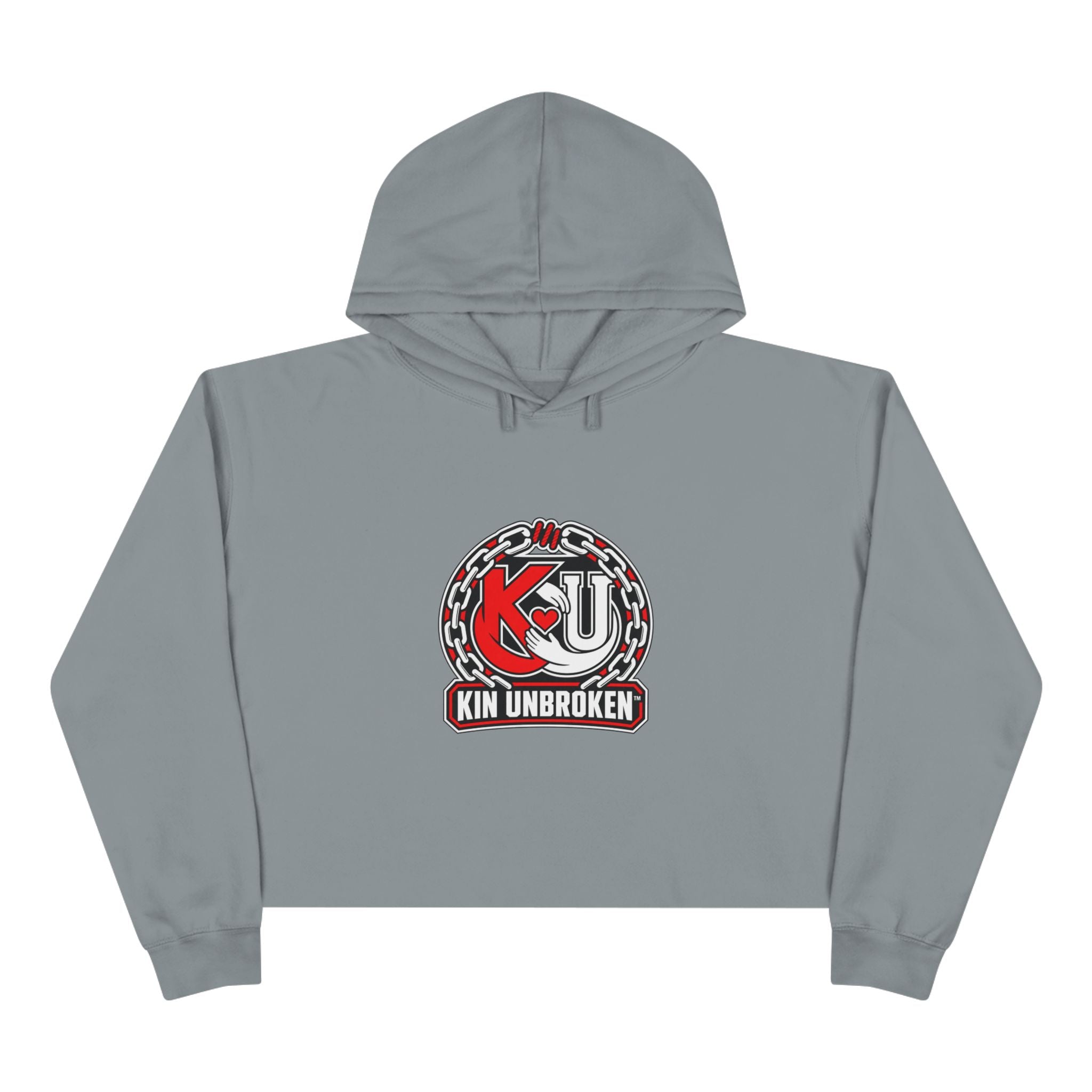 Kin Unbroken Crop Hoodie — Chain Emblem Cropped Hoodie