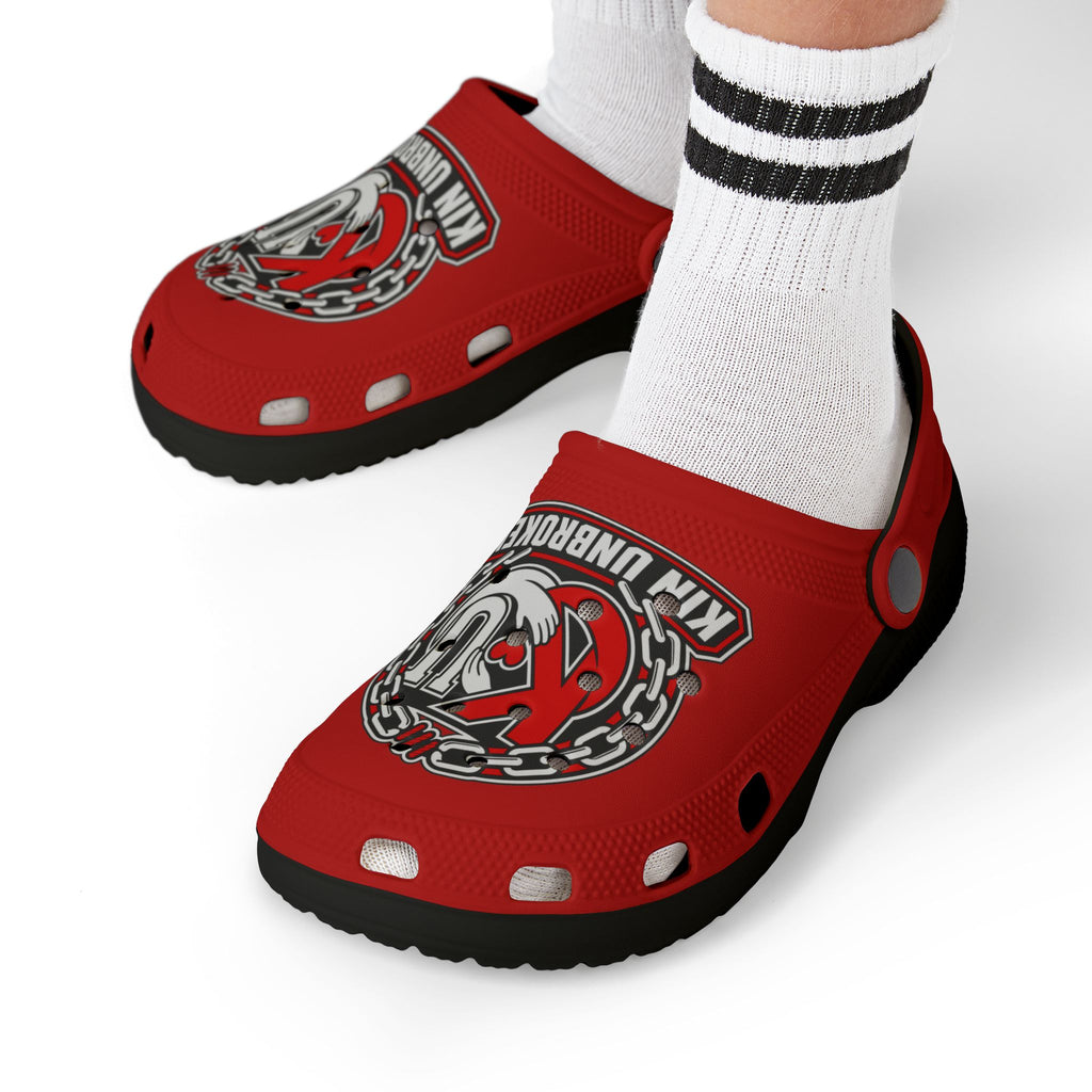 Kids' Foam Clogs — 'Kin Unbroken' Red & Black Emblem