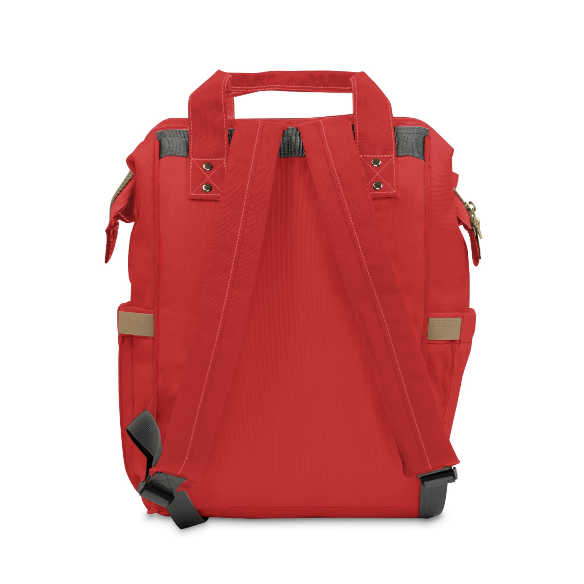 Kin Unbroken Red Diaper Backpack — Multifunctional Baby Bag with Chain Logo