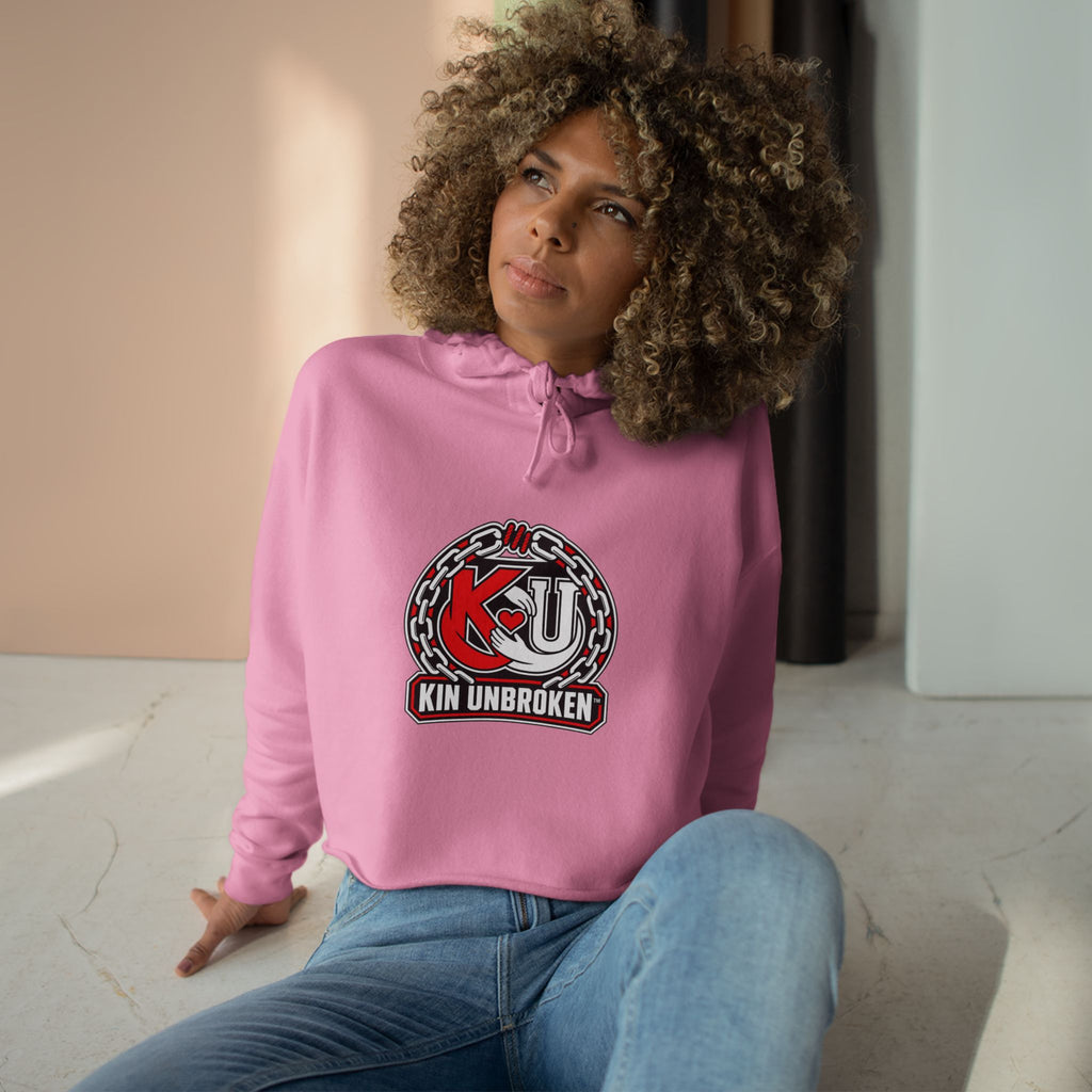 Kin Unbroken Crop Hoodie — Chain Emblem Cropped Hoodie