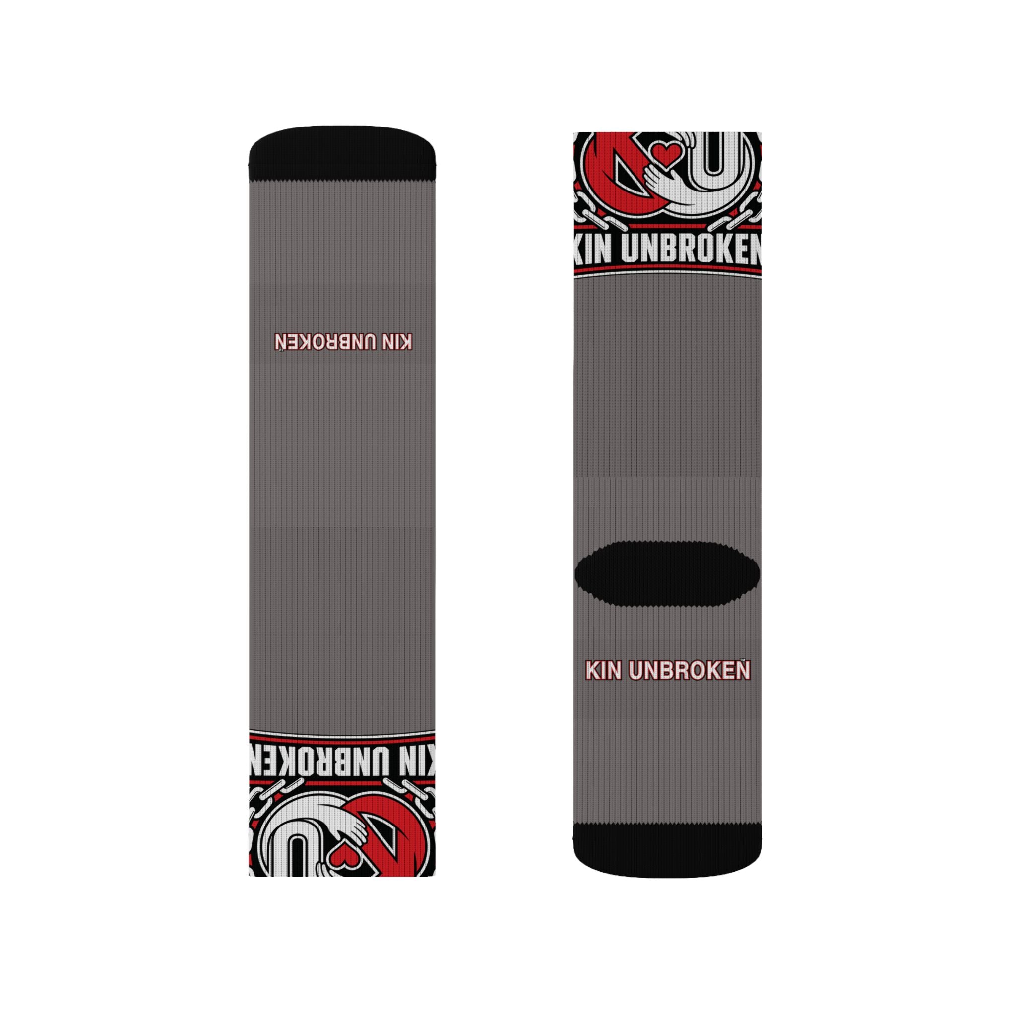 Unbroken K9 Logo Sublimated Crew Socks — Grey Tactical Dog Trainer Socks