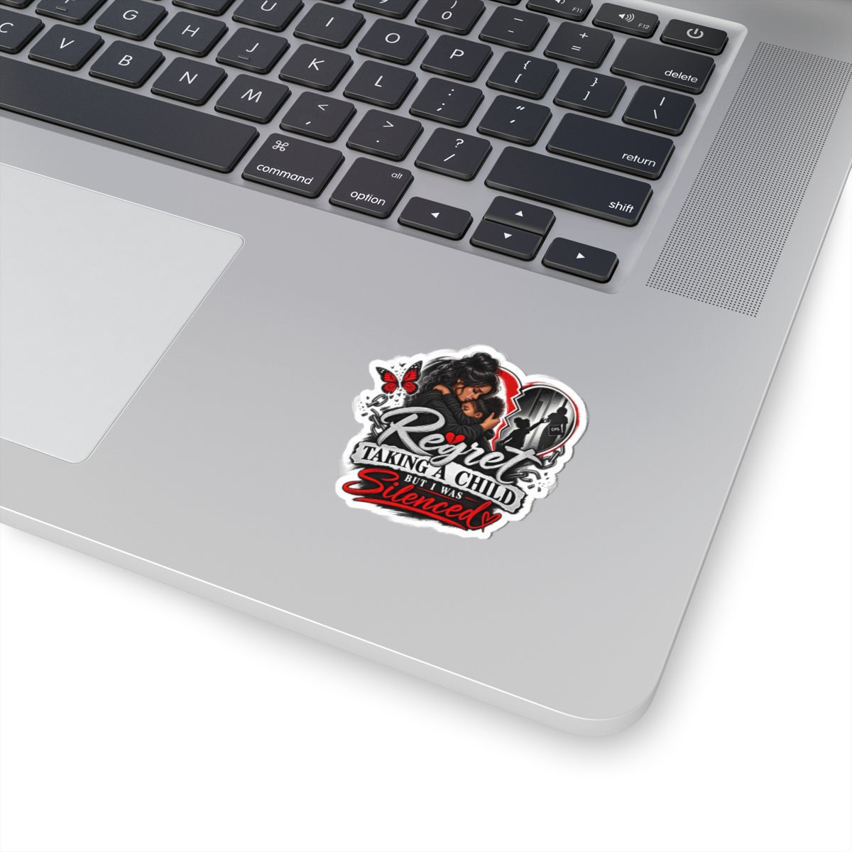 Sticker — “Regret Taking a Child but I Was Silenced” Support Awareness Kiss-Cut Sticker