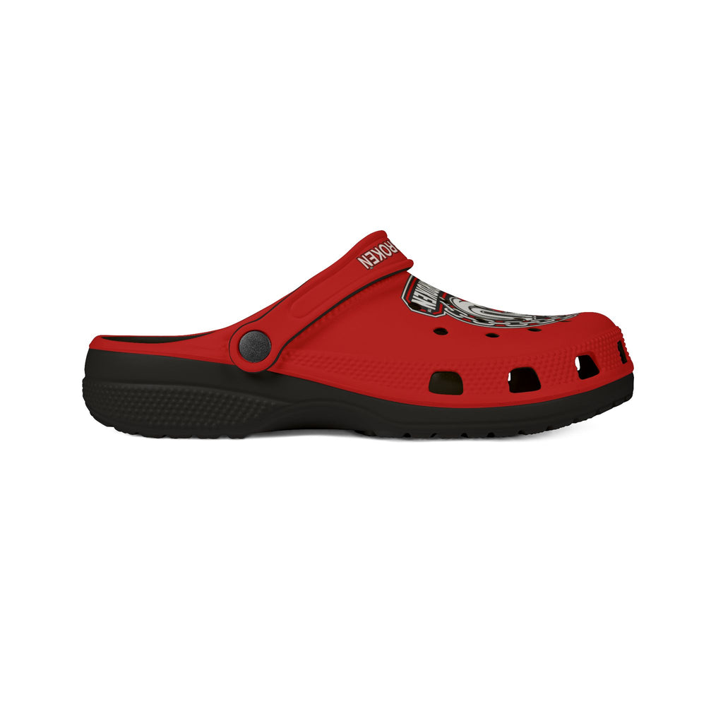 Kin Unbroken Logo EVA Foam Clogs — Red Comfort Slip-On Shoes