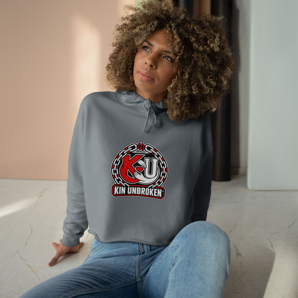 Kin Unbroken Crop Hoodie — Chain Emblem Cropped Hoodie