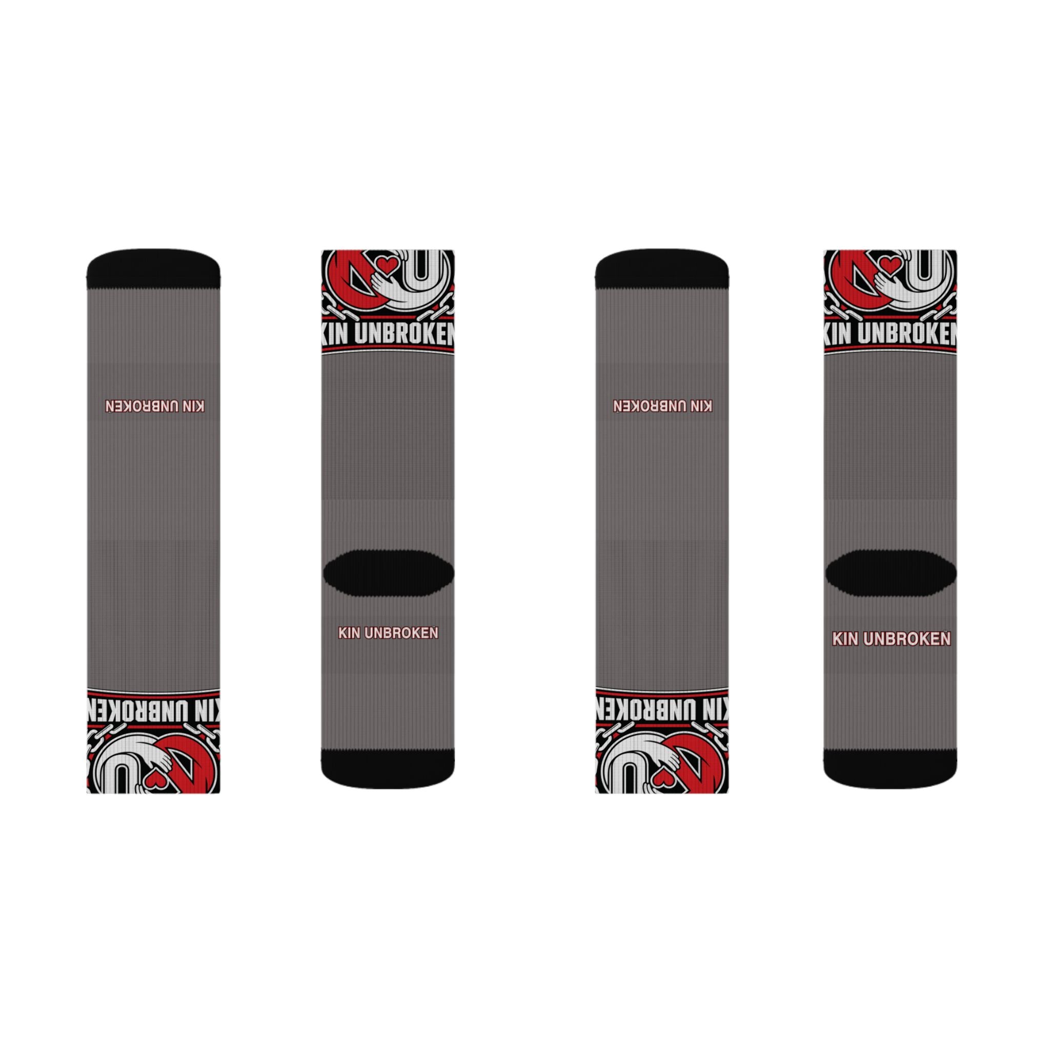 Unbroken K9 Logo Sublimated Crew Socks — Grey Tactical Dog Trainer Socks