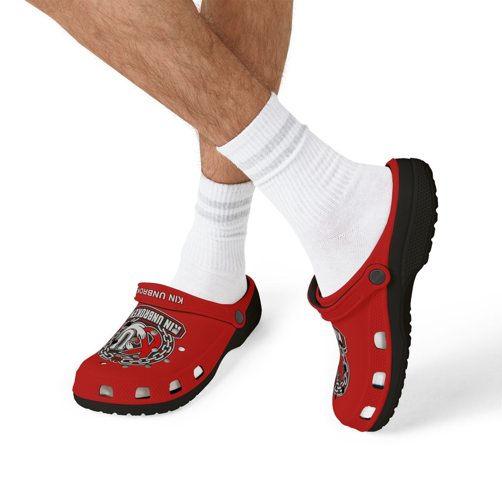 Kin Unbroken Logo EVA Foam Clogs — Red Comfort Slip-On Shoes