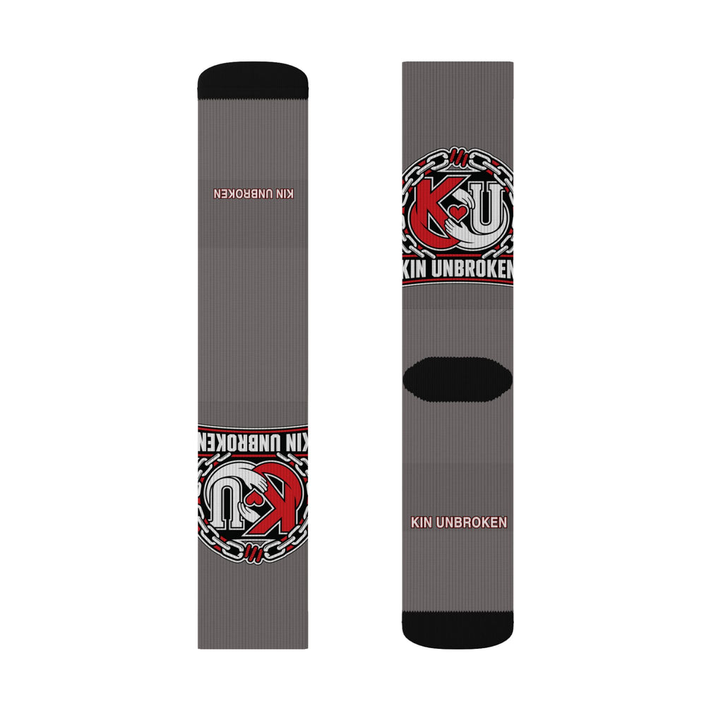 Unbroken K9 Logo Sublimated Crew Socks — Grey Tactical Dog Trainer Socks