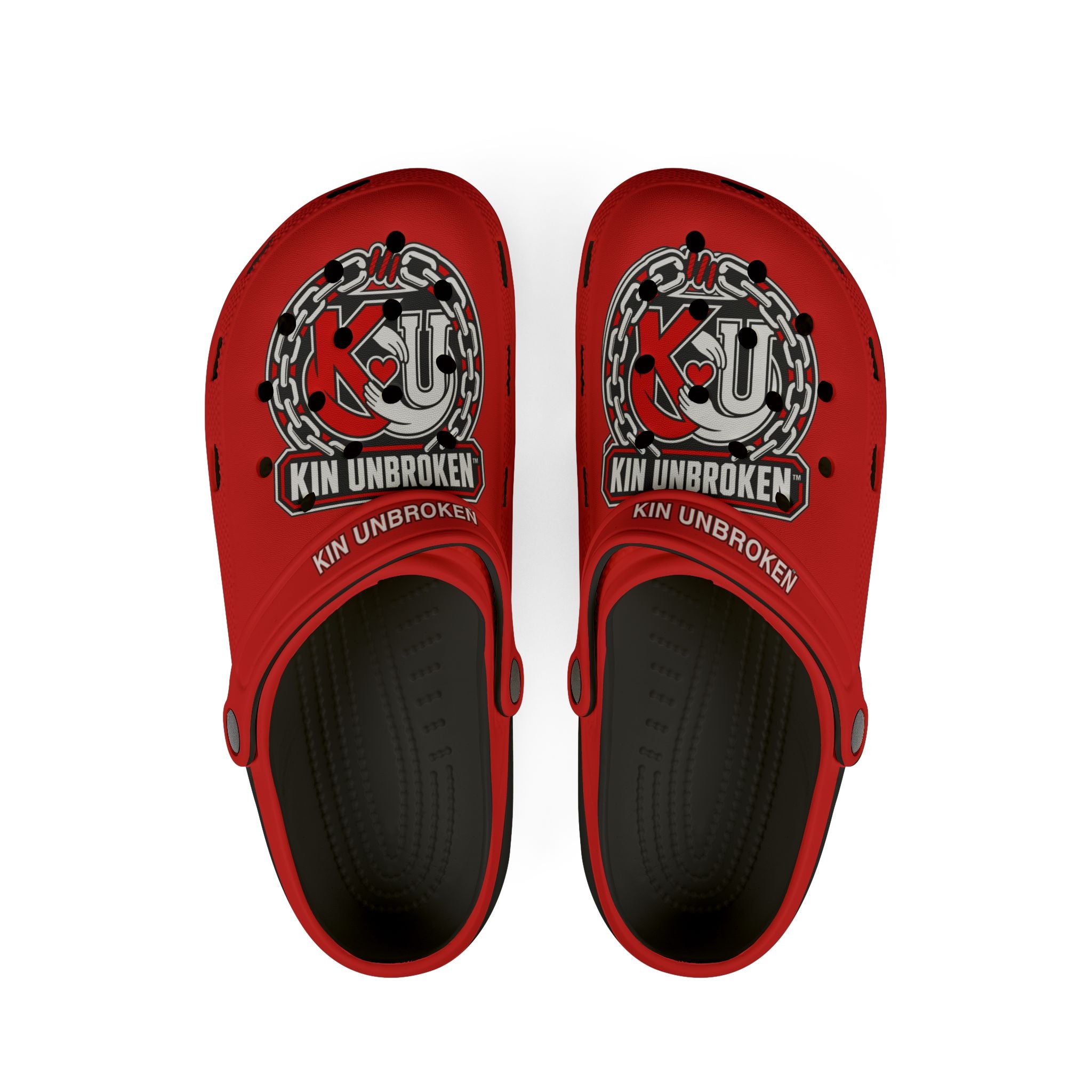 Kin Unbroken Logo EVA Foam Clogs — Red Comfort Slip-On Shoes