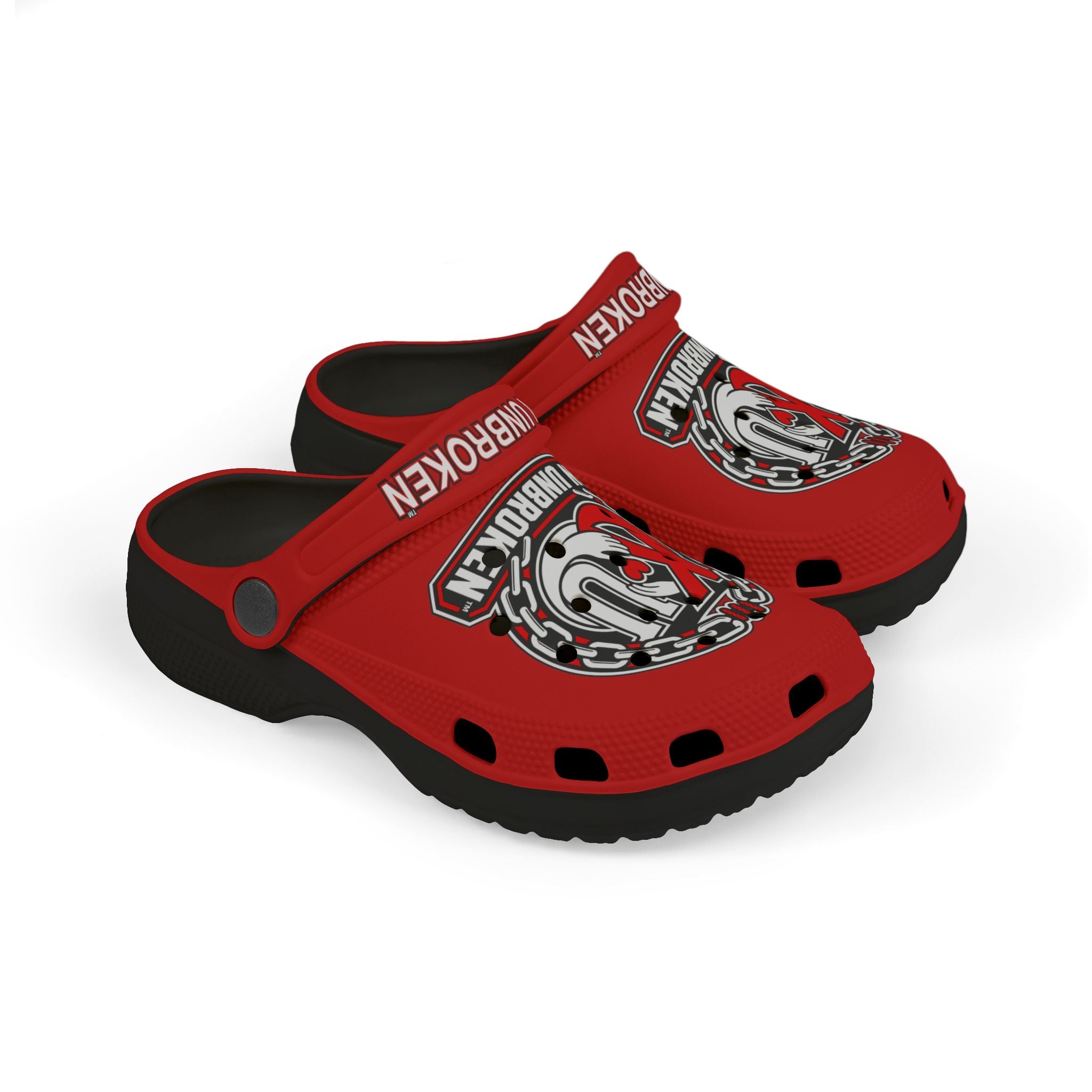 Kids' Foam Clogs — 'Kin Unbroken' Red & Black Emblem