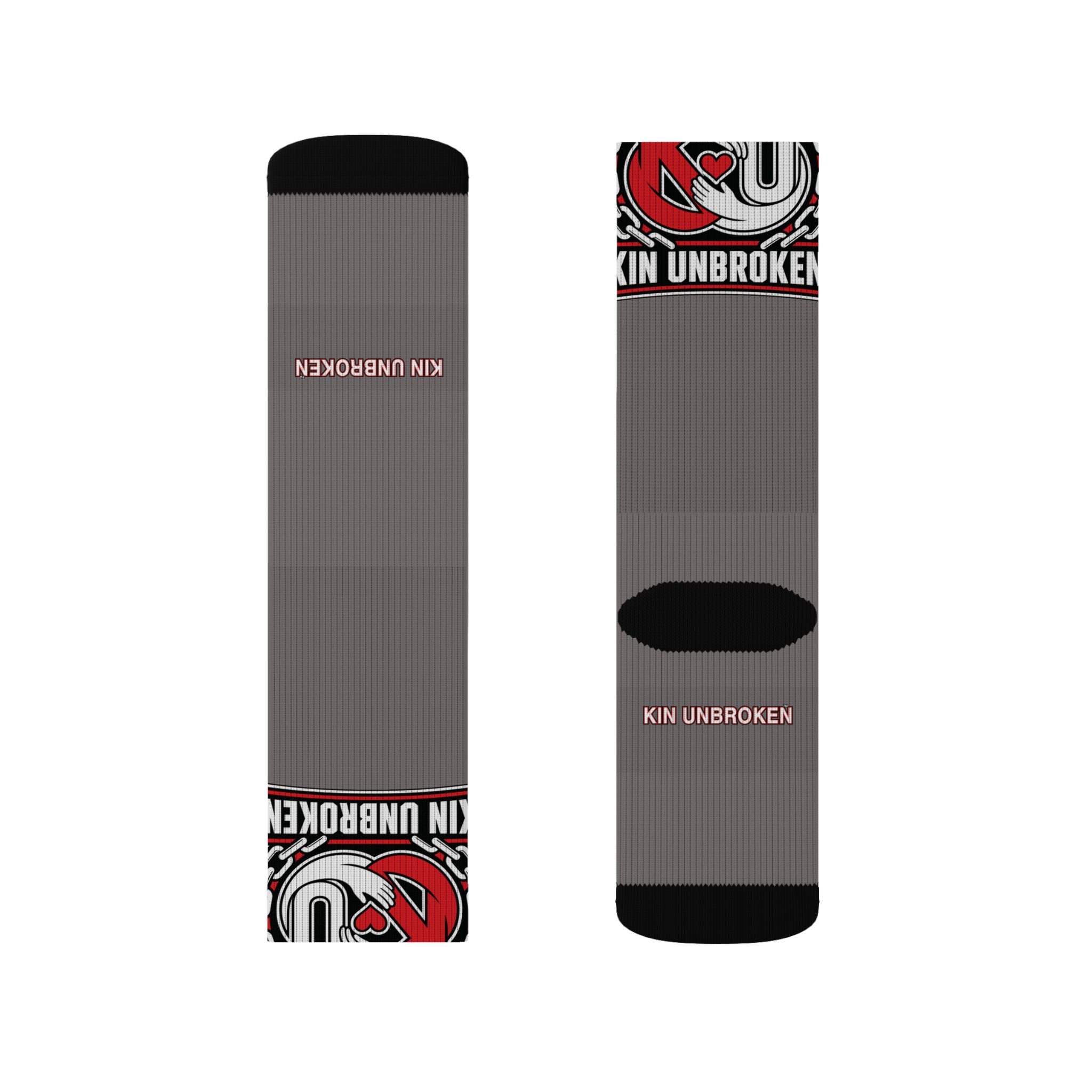 Unbroken K9 Logo Sublimated Crew Socks — Grey Tactical Dog Trainer Socks