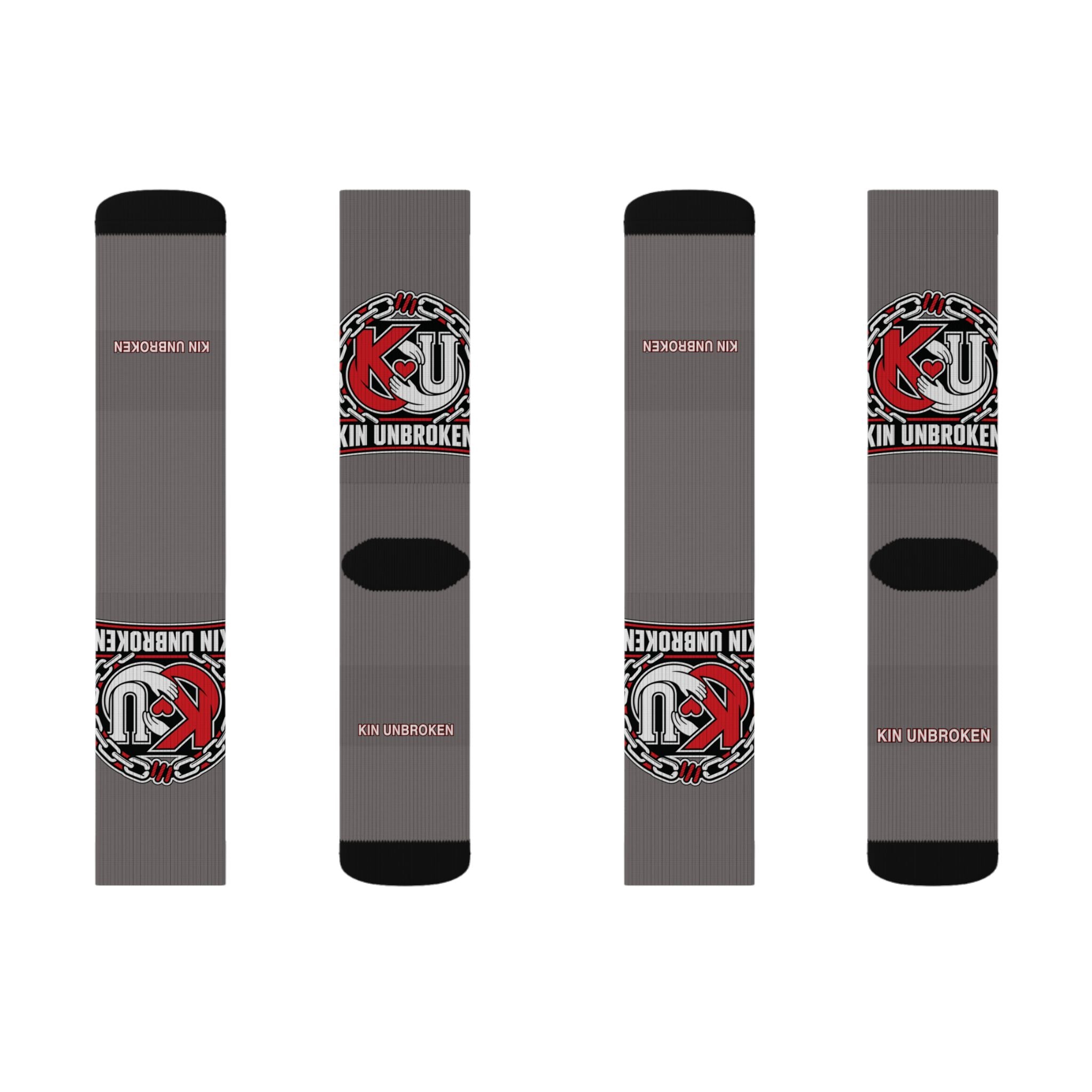 Unbroken K9 Logo Sublimated Crew Socks — Grey Tactical Dog Trainer Socks