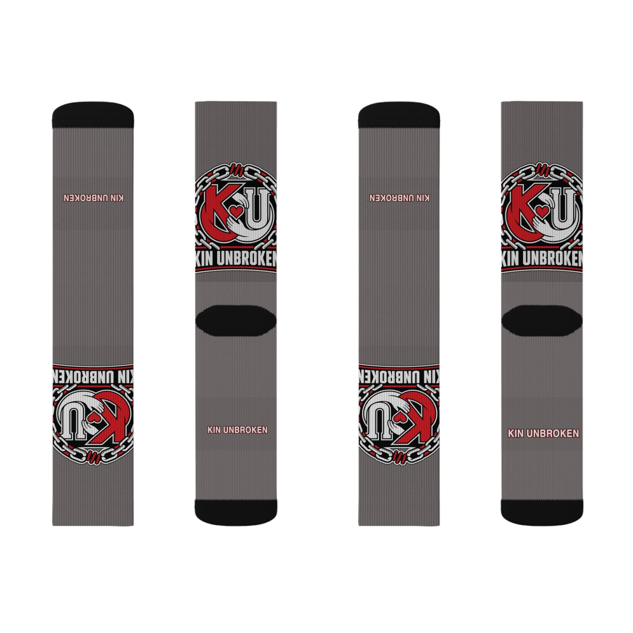 Unbroken K9 Logo Sublimated Crew Socks — Grey Tactical Dog Trainer Socks