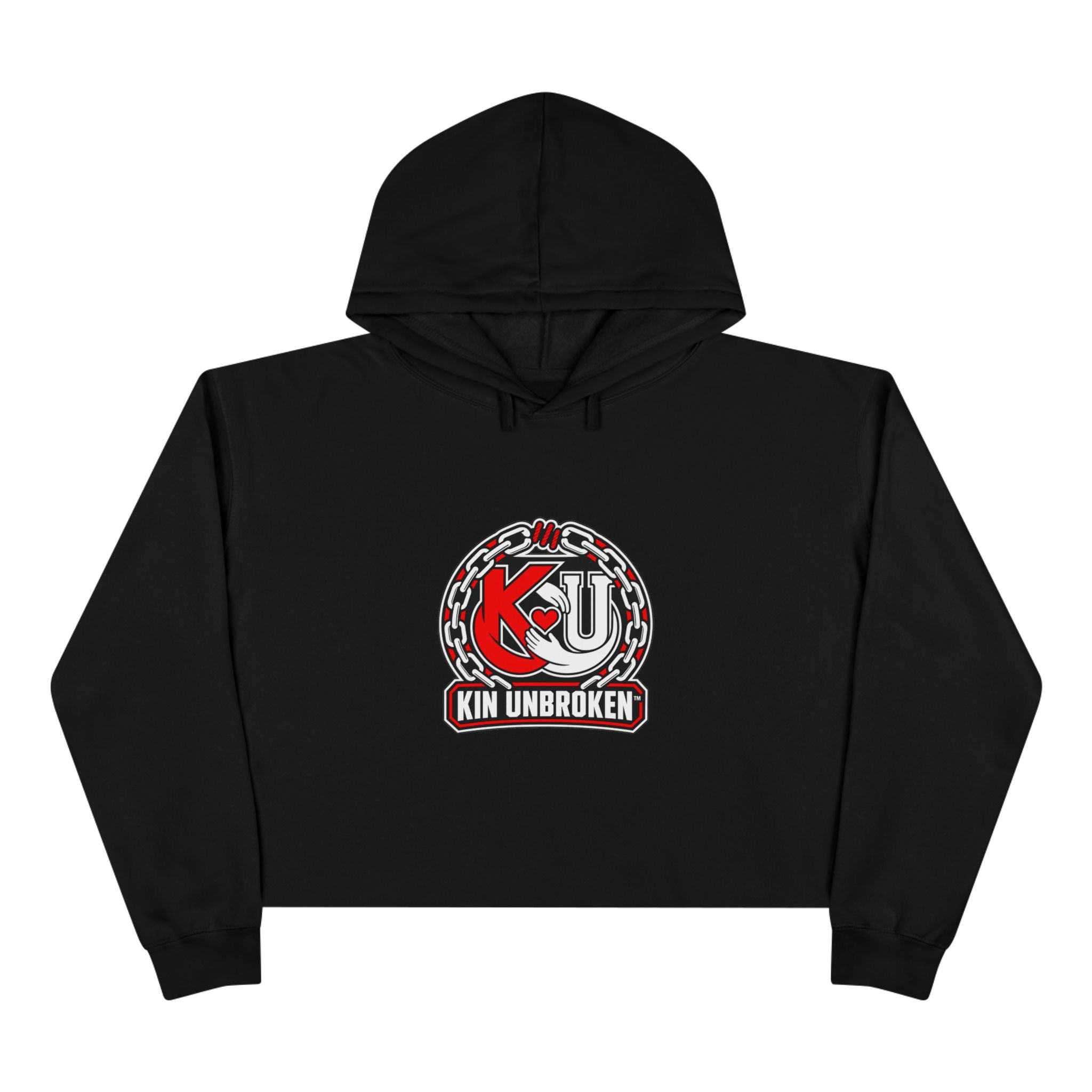 Kin Unbroken Crop Hoodie — Chain Emblem Cropped Hoodie