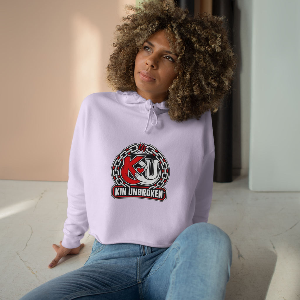 Kin Unbroken Crop Hoodie — Chain Emblem Cropped Hoodie